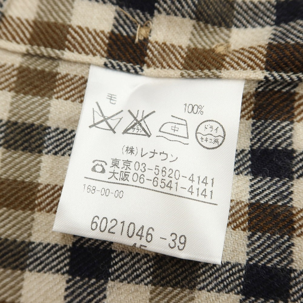 [Used] [Unused] Aquascutum Wool Check Shirt Beige x Brown x Black [Size S] [BEI] [A/W] [Condition Rank S] [Men&