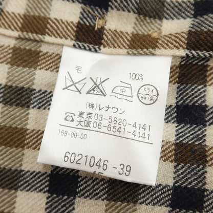 [Used] [Unused] Aquascutum Wool Check Shirt Beige x Brown x Black [Size S] [BEI] [A/W] [Condition Rank S] [Men&