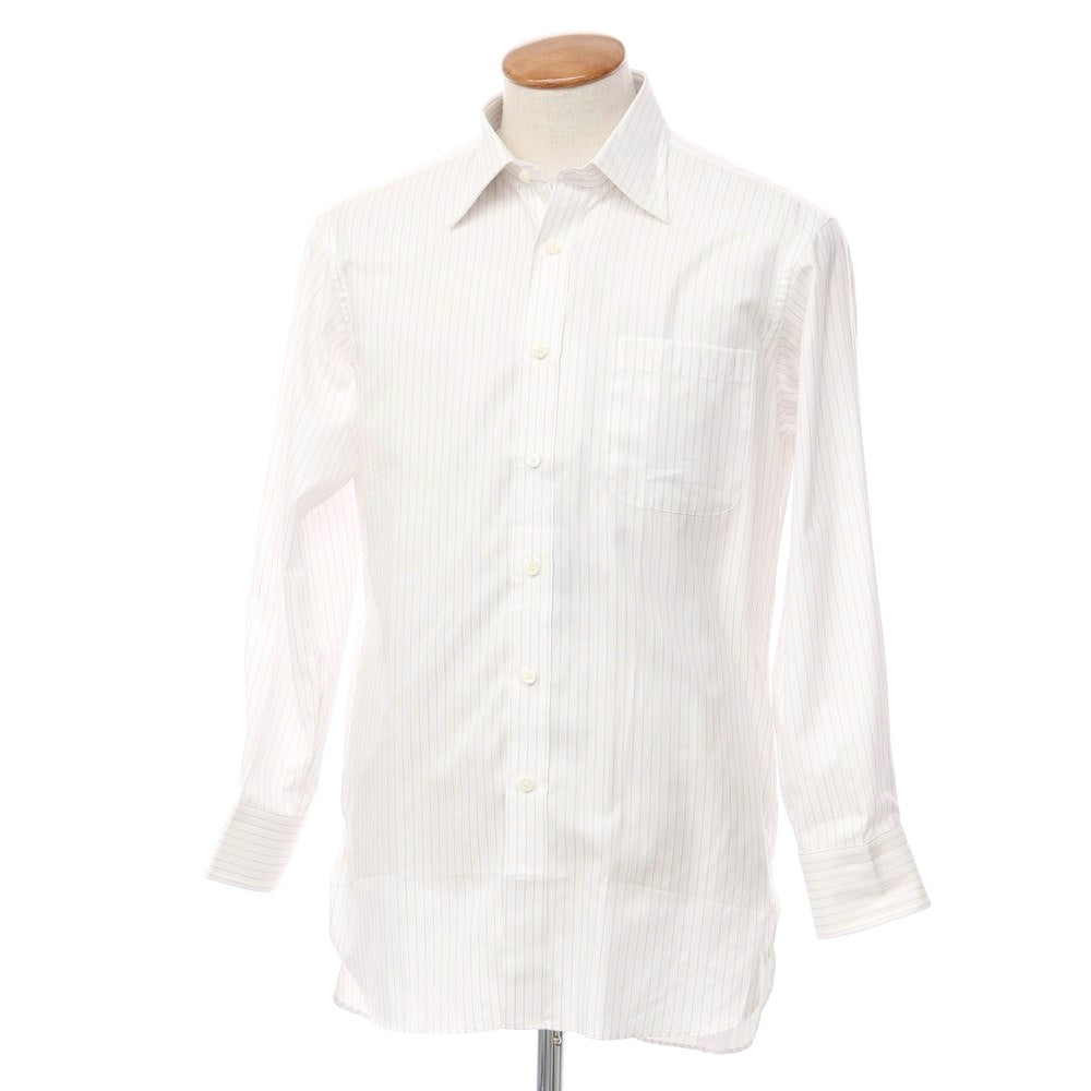 [Used] [Unused] Aquascutum Striped Dress Shirt White x Purple [Size 39-80] [WHT] [S/S/A/W] [Condition Rank S] [Men&