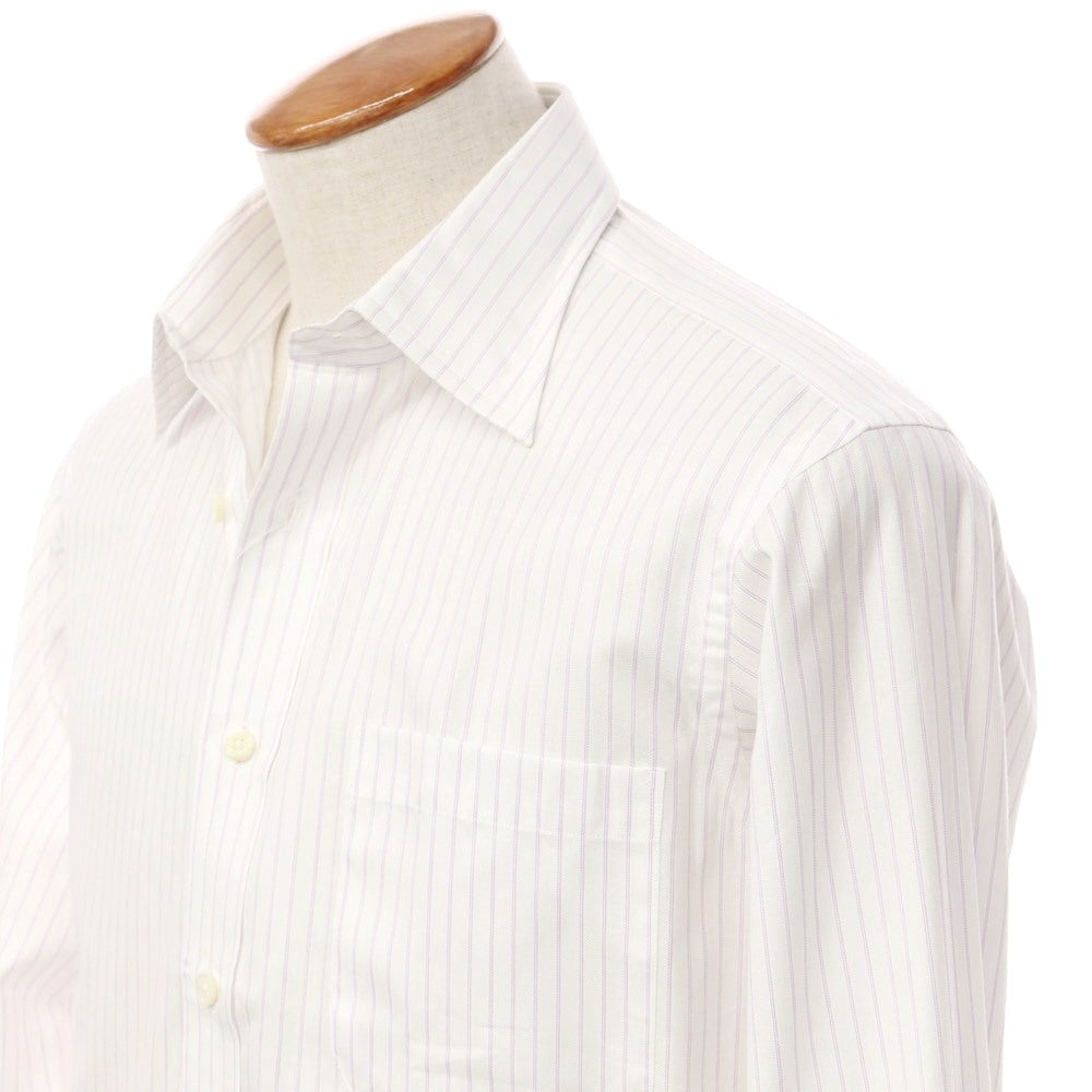 [Used] [Unused] Aquascutum Striped Dress Shirt White x Purple [Size 39-80] [WHT] [S/S/A/W] [Condition Rank S] [Men&