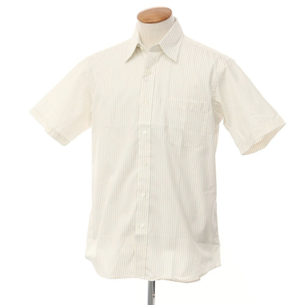 [Used] Aquascutum Cotton polyester striped short sleeve shirt White x Yellow [Size M] [YEL] [S/S] [Condition Rank B] ​​[Men&