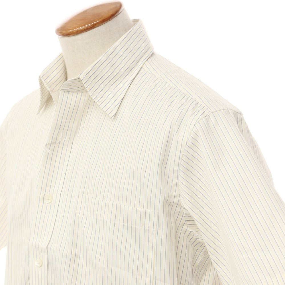 [Used] Aquascutum Cotton polyester striped short sleeve shirt White x Yellow [Size M] [YEL] [S/S] [Condition Rank B] ​​[Men&