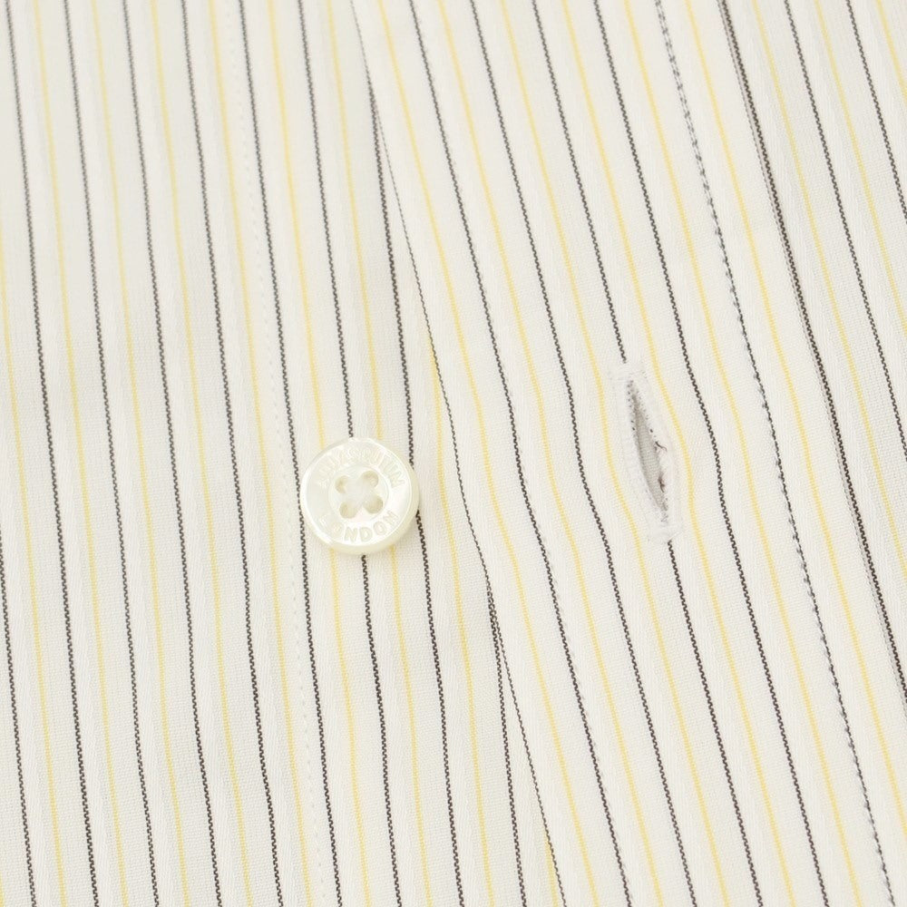 [Used] Aquascutum Cotton polyester striped short sleeve shirt White x Yellow [Size M] [YEL] [S/S] [Condition Rank B] ​​[Men&