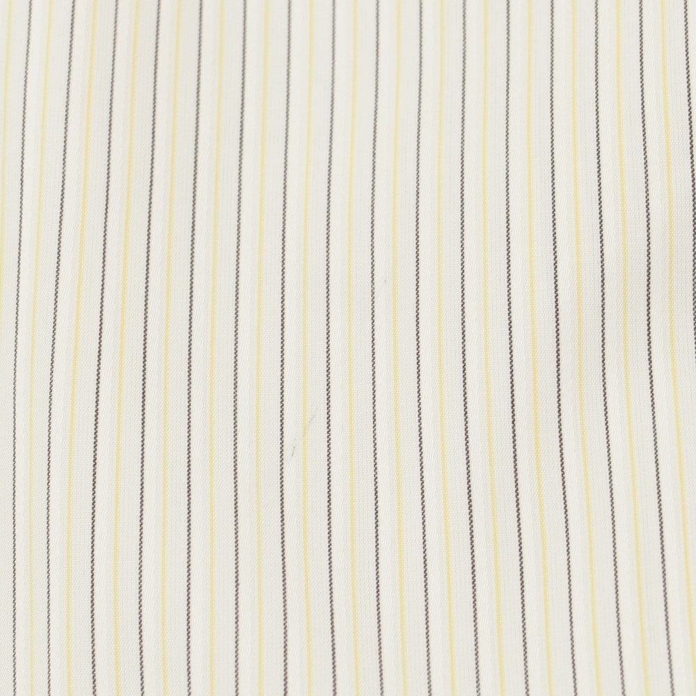 [Used] Aquascutum Cotton polyester striped short sleeve shirt White x Yellow [Size M] [YEL] [S/S] [Condition Rank B] ​​[Men&