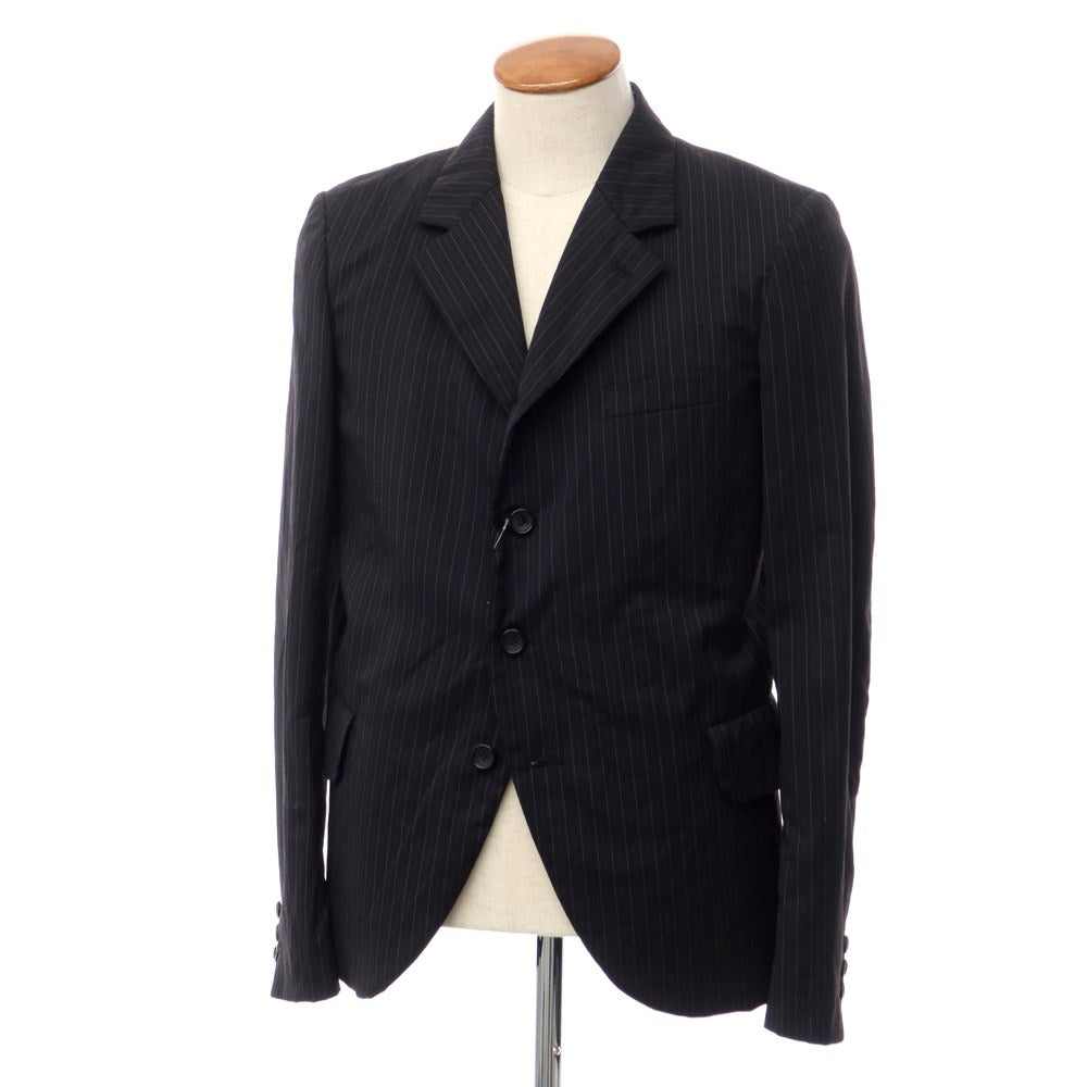 [Used] [Unused] BLACK COMME des GARCONS Polyester wool striped tailored jacket Black x blue [Size M] [BLK] [A/W] [Condition rank S] [Men&