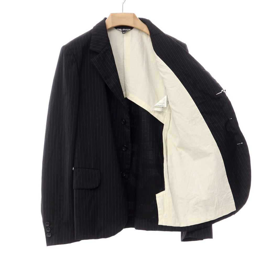 [Used] [Unused] BLACK COMME des GARCONS Polyester wool striped tailored jacket Black x blue [Size M] [BLK] [A/W] [Condition rank S] [Men&