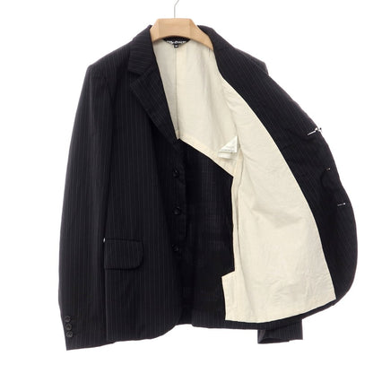 [Used] [Unused] BLACK COMME des GARCONS Polyester wool striped tailored jacket Black x blue [Size M] [BLK] [A/W] [Condition rank S] [Men&