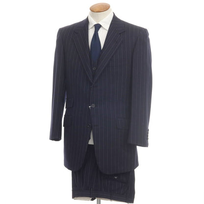 [Used] Brioni Wool 3-piece Striped 3B Set-up Suit Navy [Size not specified (L size)] [NVY] [A/W] [Condition Rank D] [Men&