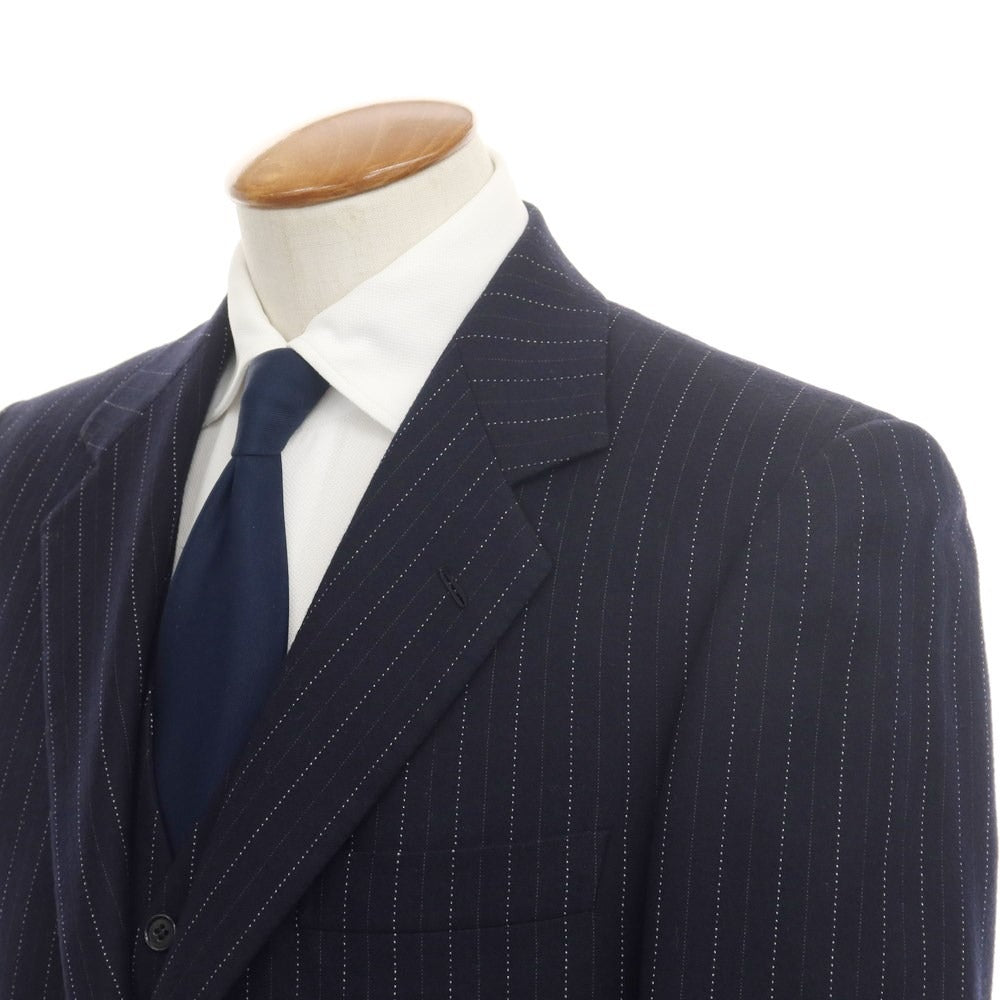 [Used] Brioni Wool 3-piece Striped 3B Set-up Suit Navy [Size not specified (L size)] [NVY] [A/W] [Condition Rank D] [Men&