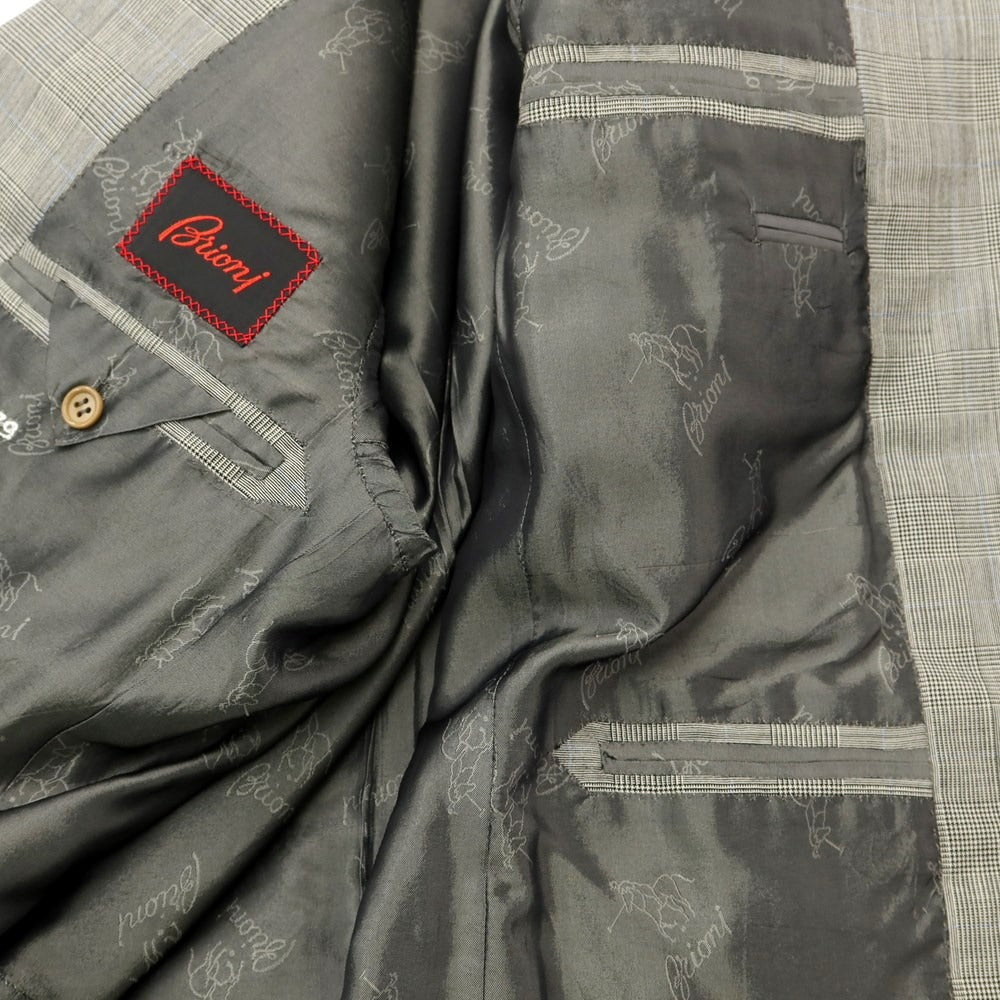 中古】ブリオーニ Brioni ウール グレンチェック 3つボタンスーツ