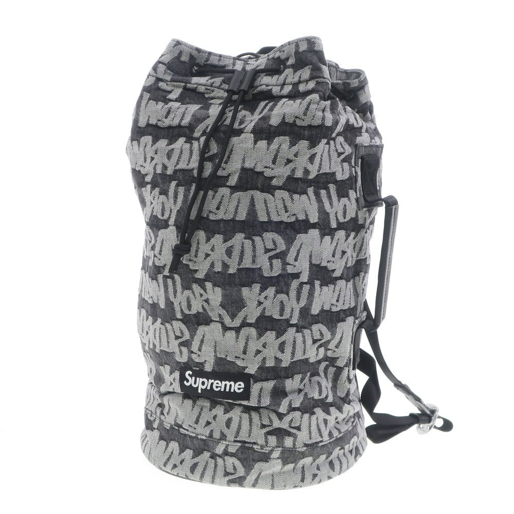 [Used] Supreme 2022 Spring/Summer Fat Tip Jacquard Denim Backpack Denim Backpack/Rucksack Black x Light Gray [W36.5xH47] [BLK] [S/S/A/W] [Condition Rank A] [Men&