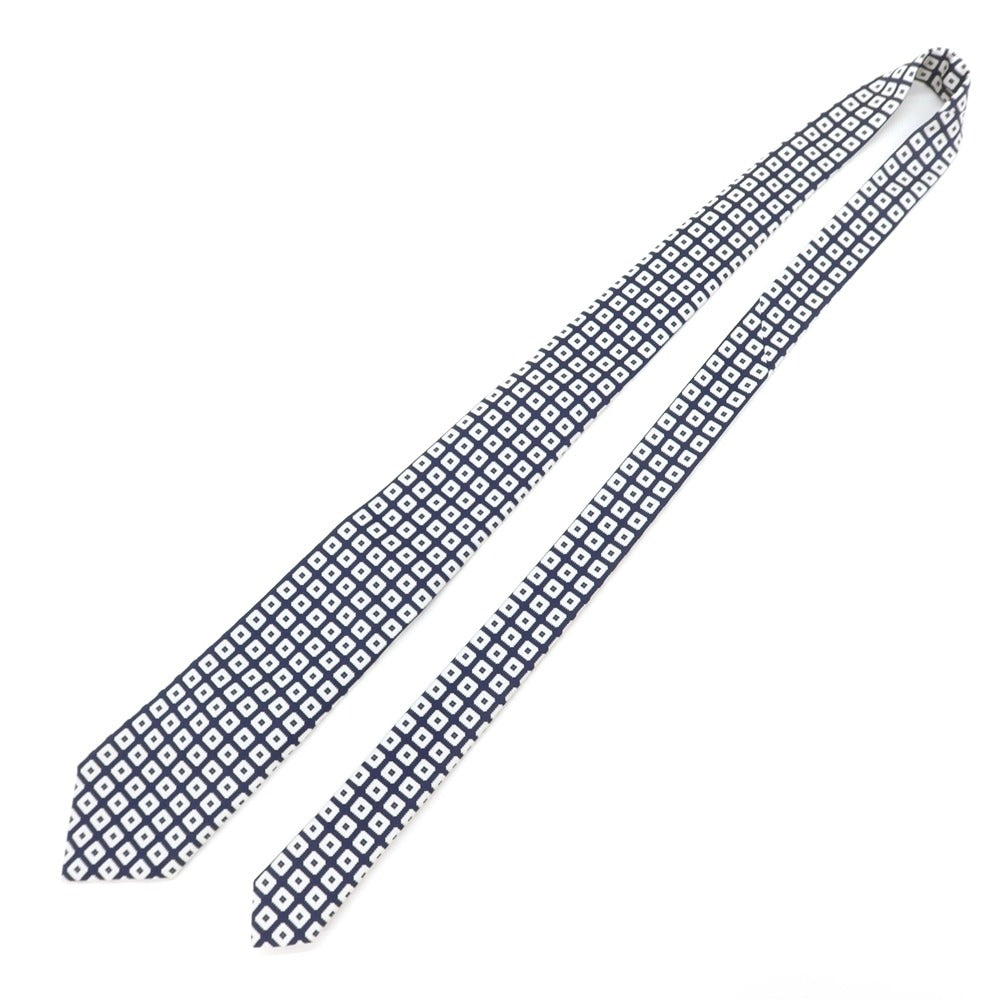 [Used] Ermenegildo Zegna Small Pattern Tri-Fold Silk Tie Navy x White [NVY] [S/S/A/W] [Condition Rank B] ​​[Men&