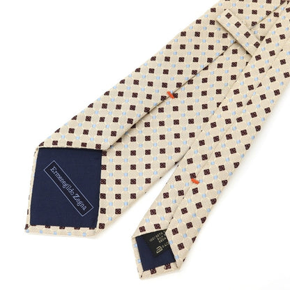 [Used] Ermenegildo Zegna Small Pattern Tri-Fold Silk Tie Beige x Brown [BEI] [S/S/A/W] [Condition Rank B] ​​[Men&