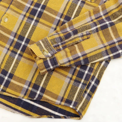 [Used] MYTHINKS Check Wide Silhouette Flannel Shirt Mustard Yellow x Navy [Size L] [YEL] [A/W] [Condition Rank B] ​​[Men&