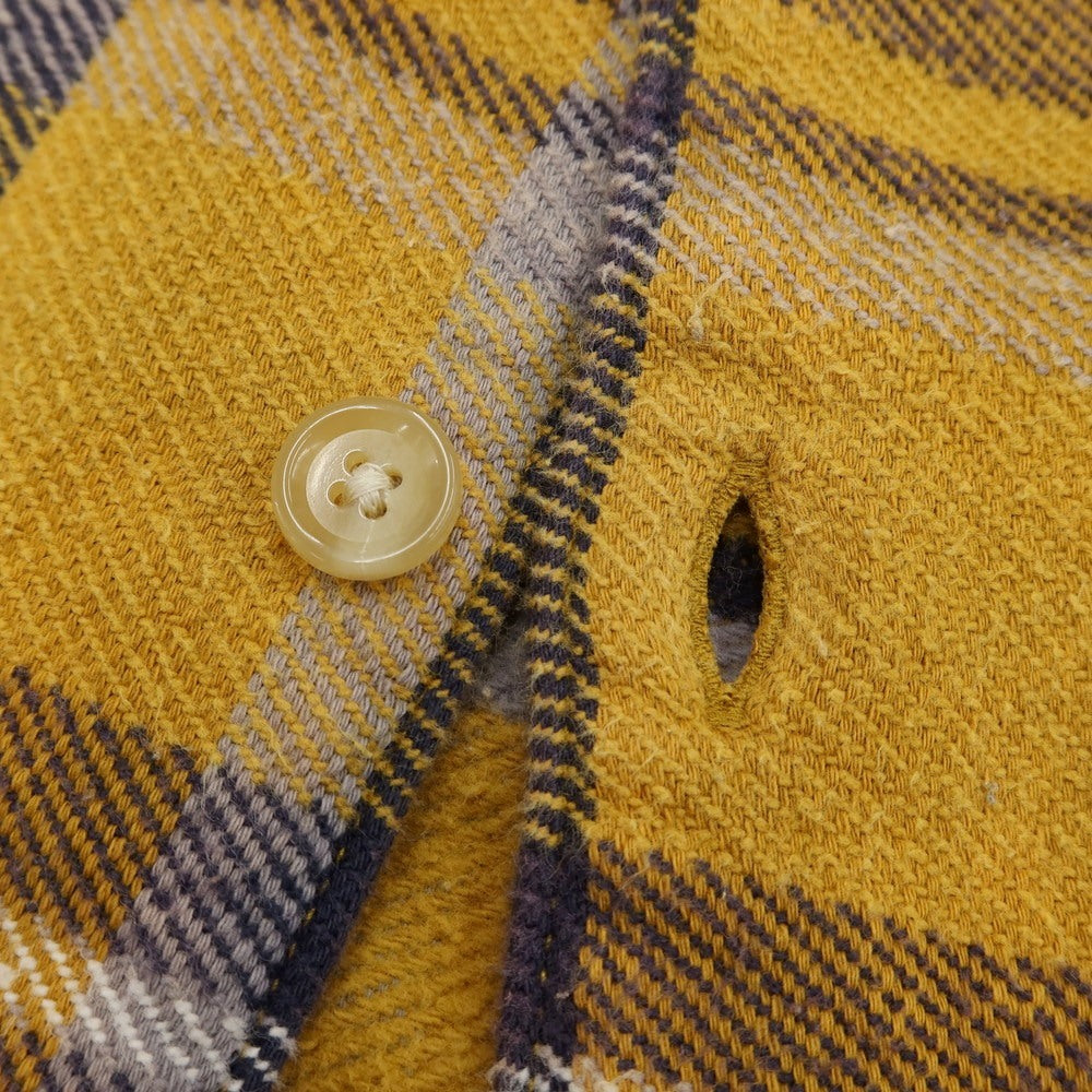 [Used] MYTHINKS Check Wide Silhouette Flannel Shirt Mustard Yellow x Navy [Size L] [YEL] [A/W] [Condition Rank B] ​​[Men&