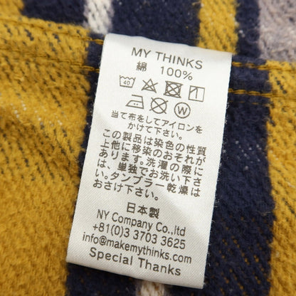 [Used] MYTHINKS Check Wide Silhouette Flannel Shirt Mustard Yellow x Navy [Size L] [YEL] [A/W] [Condition Rank B] ​​[Men&