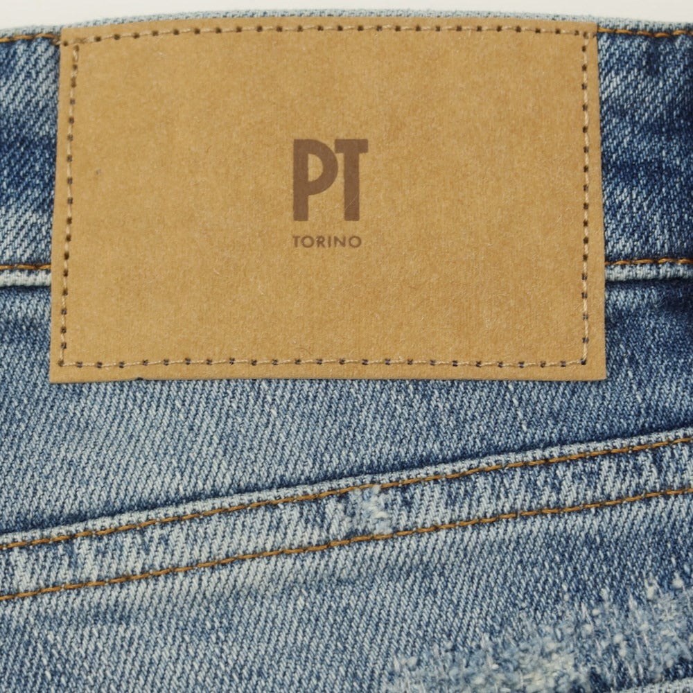 [New] PT TORINO DENIM SWING Distressed &amp;amp; Repaired Denim Pants Jeans Blue [Size 32] [BLU] [S/S/A/W] [Condition Rank N] [Men&