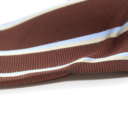 [Used] Brioni Striped 3-fold Silk Cotton Mogador Tie Brown [BRW] [S/S/A/W] [Condition Rank C] [Men&