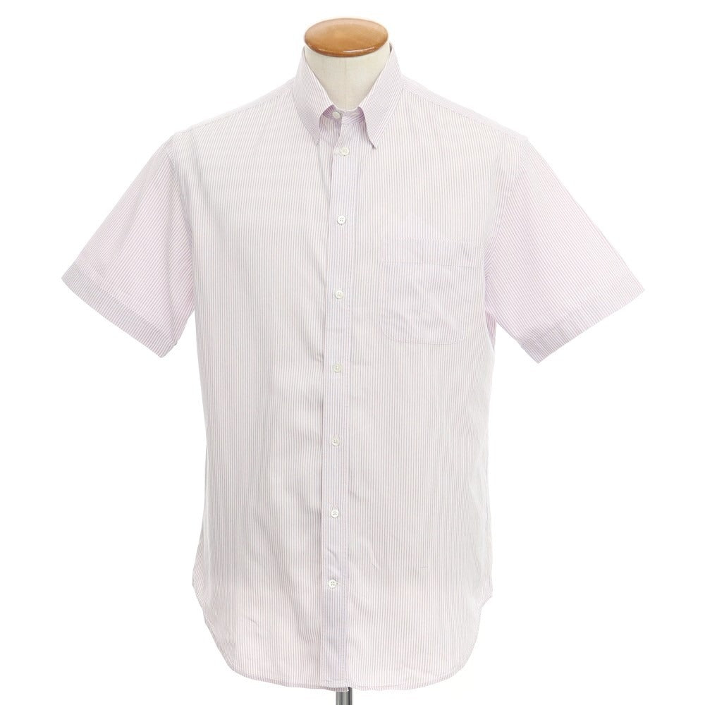 [Used] Emporio Armani EMPORIO ARMANI Cotton Stripe Snap-down Short Sleeve Shirt Light Pink x Navy [Size 40] [PNK] [S/S] [Condition Rank C] [Men&