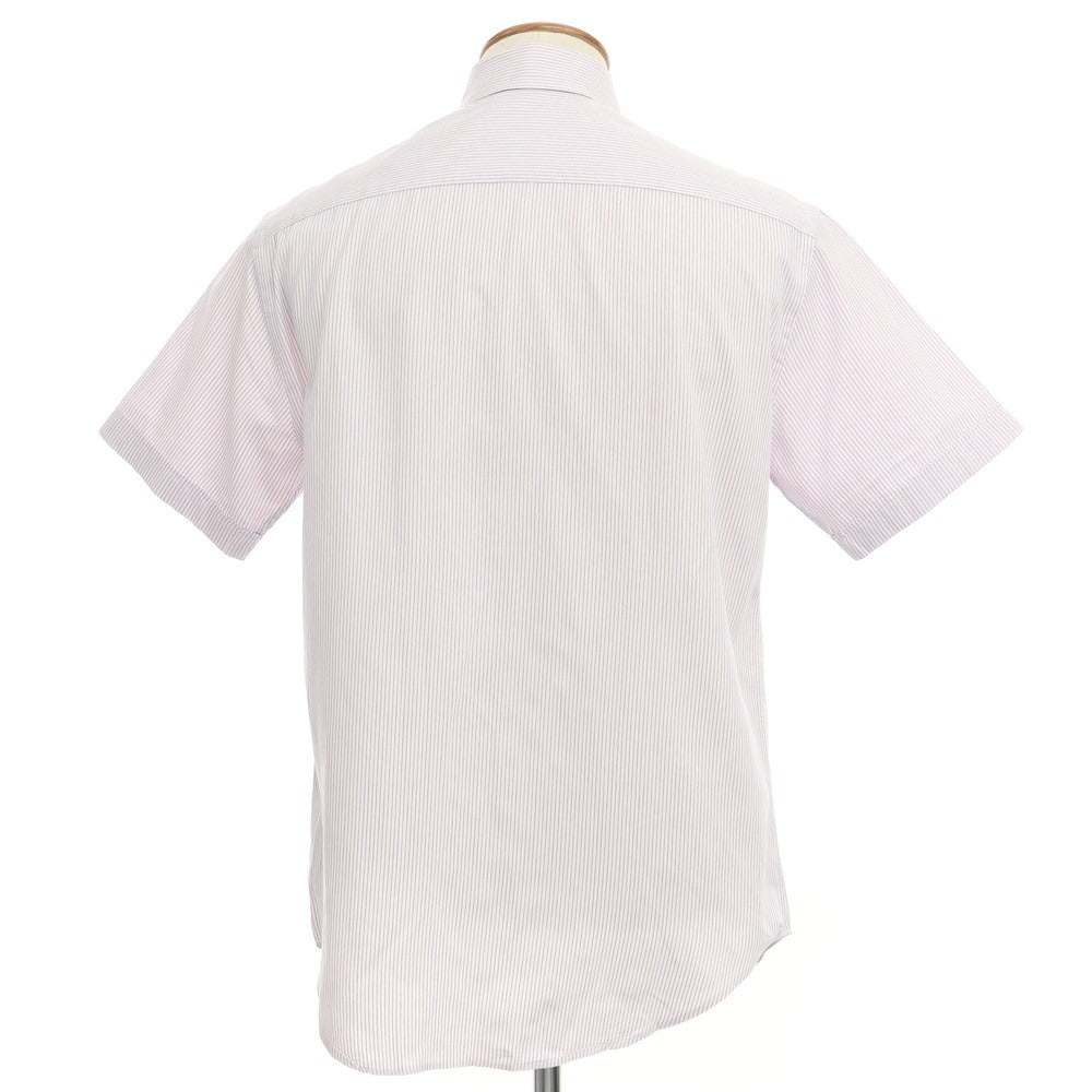 [Used] Emporio Armani EMPORIO ARMANI Cotton Stripe Snap-down Short Sleeve Shirt Light Pink x Navy [Size 40] [PNK] [S/S] [Condition Rank C] [Men&