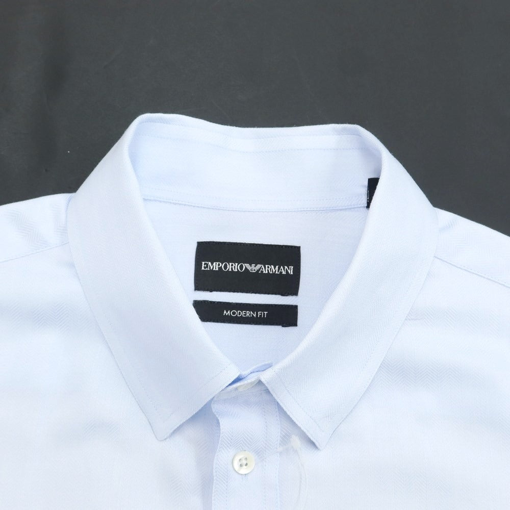 [Used] Emporio Armani EMPORIO ARMANI Cotton Herringbone Snap-down Dress Shirt Light Blue [Size 41] [BLU] [S/S/A/W] [Condition Rank B] ​​[Men&