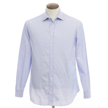 [Used] Emporio Armani EMPORIO ARMANI Cotton Striped Semi-Wide Collar Dress Shirt Blue x Light Gray [Size 41] [BLU] [S/S/A/W] [Condition Rank B] ​​[Men&