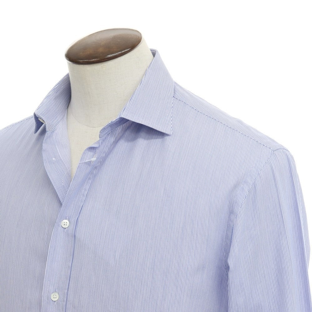 [Used] Emporio Armani EMPORIO ARMANI Cotton Striped Semi-Wide Collar Dress Shirt Blue x Light Gray [Size 41] [BLU] [S/S/A/W] [Condition Rank B] ​​[Men&