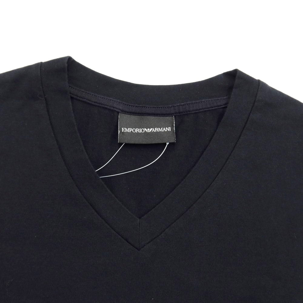 【中古】エンポリオ アルマーニ EMPORIO ARMANI ストレッチコットン Vネック 半袖Ｔシャツ ブラック【サイズM】【BLK】【S/S】【状態ランクB】【メンズ】【769369】
