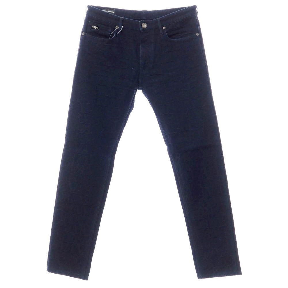【中古】エンポリオ アルマーニ EMPORIO ARMANI ジャカードロゴ デニムパンツ ジーンズ ネイビー【サイズ32】【NVY】【S/S/A/W】【状態ランクB】【メンズ】【769280】