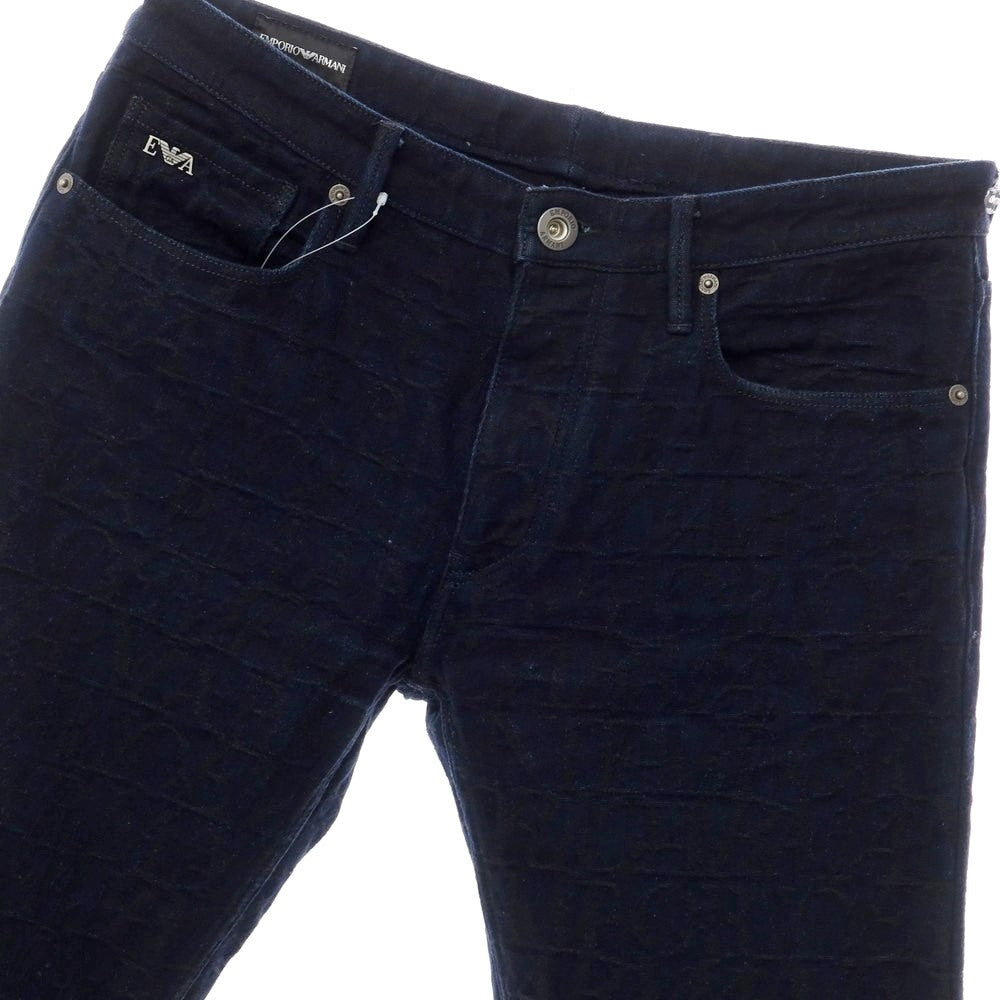 【中古】エンポリオ アルマーニ EMPORIO ARMANI ジャカードロゴ デニムパンツ ジーンズ ネイビー【サイズ32】【NVY】【S/S/A/W】【状態ランクB】【メンズ】【769280】
