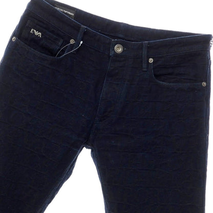 【中古】エンポリオ アルマーニ EMPORIO ARMANI ジャカードロゴ デニムパンツ ジーンズ ネイビー【サイズ32】【NVY】【S/S/A/W】【状態ランクB】【メンズ】【769280】