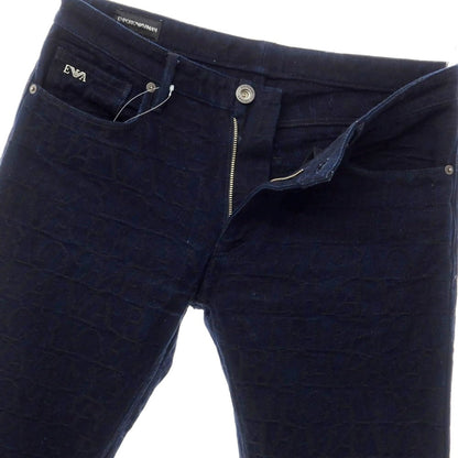 【中古】エンポリオ アルマーニ EMPORIO ARMANI ジャカードロゴ デニムパンツ ジーンズ ネイビー【サイズ32】【NVY】【S/S/A/W】【状態ランクB】【メンズ】【769280】