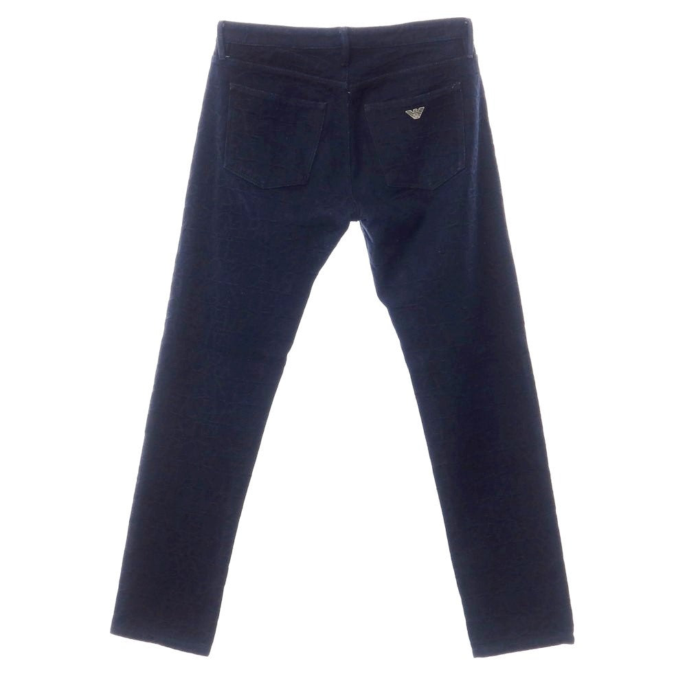 【中古】エンポリオ アルマーニ EMPORIO ARMANI ジャカードロゴ デニムパンツ ジーンズ ネイビー【サイズ32】【NVY】【S/S/A/W】【状態ランクB】【メンズ】【769280】