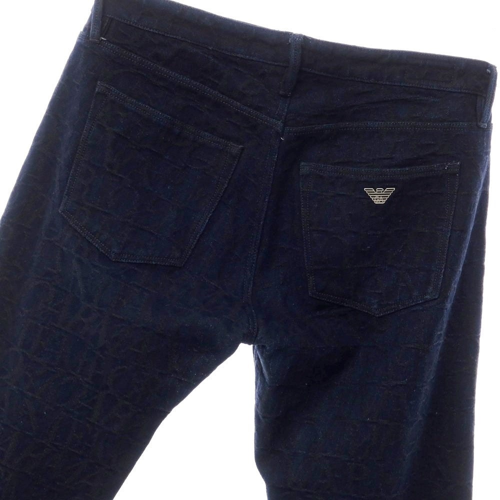 【中古】エンポリオ アルマーニ EMPORIO ARMANI ジャカードロゴ デニムパンツ ジーンズ ネイビー【サイズ32】【NVY】【S/S/A/W】【状態ランクB】【メンズ】【769280】