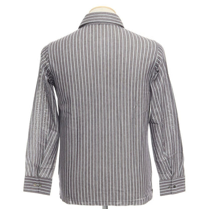[Used] [Unused] Aquascutum Cotton Striped Long Sleeve Polo Shirt Brown x Navy [Size S] [BRW] [S/S/A/W] [Condition Rank S] [Men&