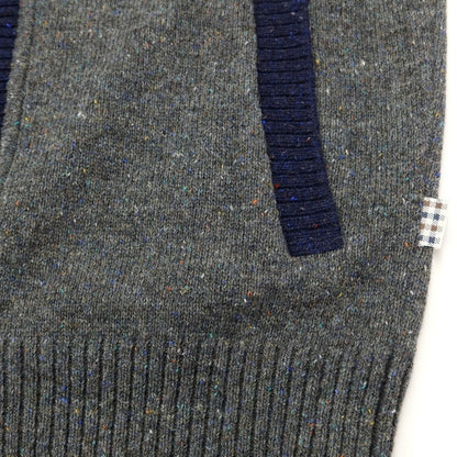 [Used] [Unused] Aquascutum wool knit cardigan, gray x navy [Size L] [GRY] [A/W] [Condition rank S] [Men&