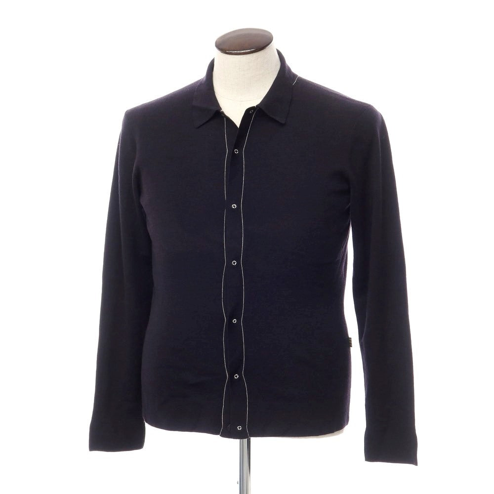 [Used] Aquascutum High Gauge Wool Knit Cardigan Dark Navy [Size L] [NVY] [A/W] [Condition Rank B] ​​[Men&