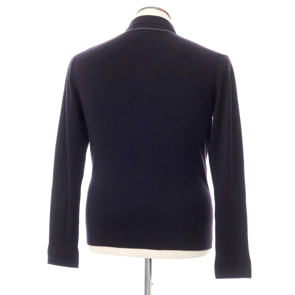 [Used] Aquascutum High Gauge Wool Knit Cardigan Dark Navy [Size L] [NVY] [A/W] [Condition Rank B] ​​[Men&