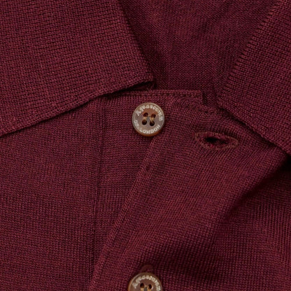 [Used] Aquascutum High Gauge Wool Silk Polo Knit Wine Red [Size L] [RED] [A/W] [Condition Rank C] [Men&