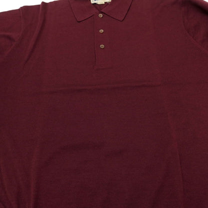 [Used] Aquascutum High Gauge Wool Silk Polo Knit Wine Red [Size L] [RED] [A/W] [Condition Rank C] [Men&