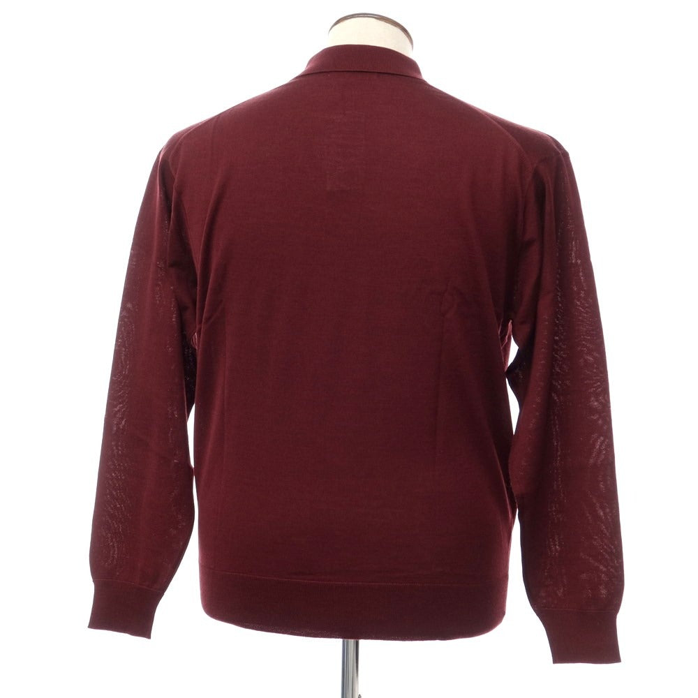 [Used] Aquascutum High Gauge Wool Silk Polo Knit Bordeaux [Size L] [RED] [A/W] [Condition Rank B] ​​[Men&