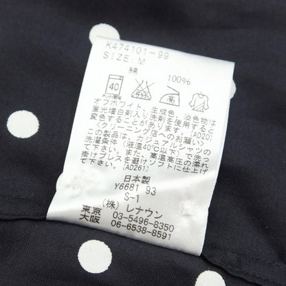 【中古】ケント アンド カーウェン Kent &amp; Curwen コットン ドット ボタンダウンシャツ ブラックネイビー系xホワイト【サイズM】【NVY】【S/S/A/W】【状態ランクA】【メンズ】【769294】