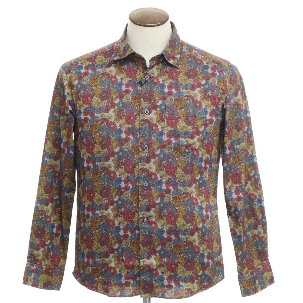 [Used] INTERMEZZO Cotton Floral Casual Shirt Navy x Bordeaux [Size L] [NVY] [S/S/A/W] [Condition Rank A] [Men&
