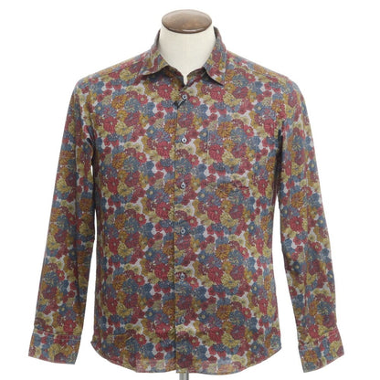 [Used] INTERMEZZO Cotton Floral Casual Shirt Navy x Bordeaux [Size L] [NVY] [S/S/A/W] [Condition Rank A] [Men&