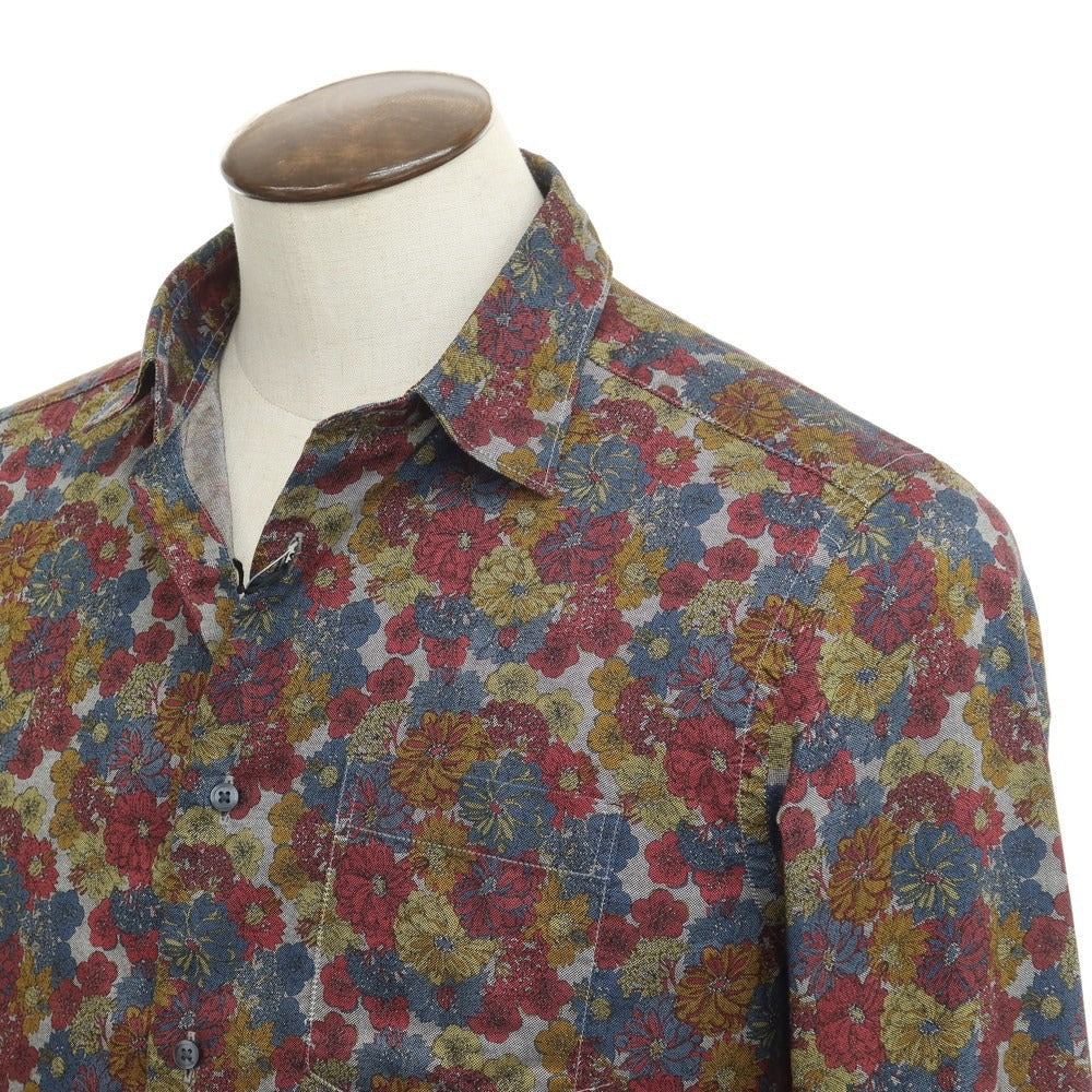 [Used] INTERMEZZO Cotton Floral Casual Shirt Navy x Bordeaux [Size L] [NVY] [S/S/A/W] [Condition Rank A] [Men&