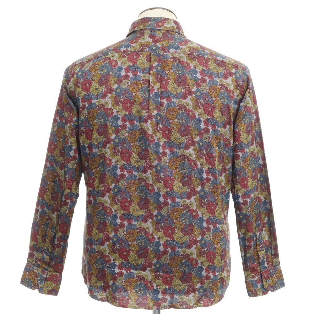 [Used] INTERMEZZO Cotton Floral Casual Shirt Navy x Bordeaux [Size L] [NVY] [S/S/A/W] [Condition Rank A] [Men&