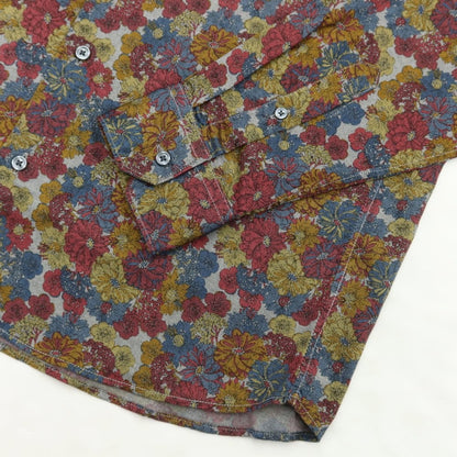 [Used] INTERMEZZO Cotton Floral Casual Shirt Navy x Bordeaux [Size L] [NVY] [S/S/A/W] [Condition Rank A] [Men&