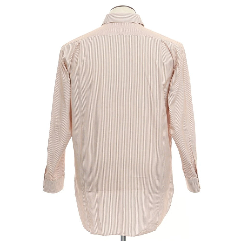 [Used] Aquascutum Cotton Striped Dress Shirt Brown x White [Size 41-82] [BRW] [S/S/A/W] [Condition Rank A] [Men&