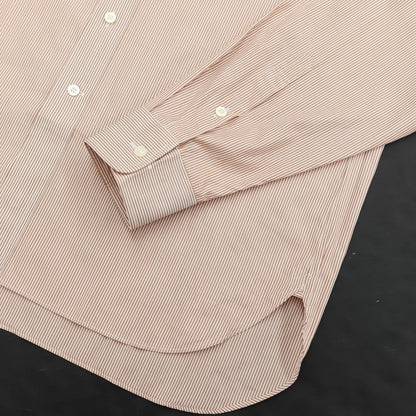 [Used] Aquascutum Cotton Striped Dress Shirt Brown x White [Size 41-82] [BRW] [S/S/A/W] [Condition Rank A] [Men&
