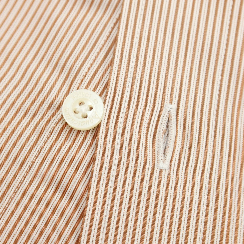 [Used] Aquascutum Cotton Striped Dress Shirt Brown x White [Size 41-82] [BRW] [S/S/A/W] [Condition Rank A] [Men&